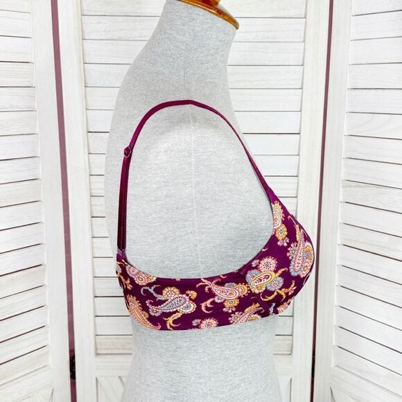 Victoria’s Secret Uplift Semi Demi Multiway Underwire Bra Maroon Paisley 34B - Picture 3 of 11